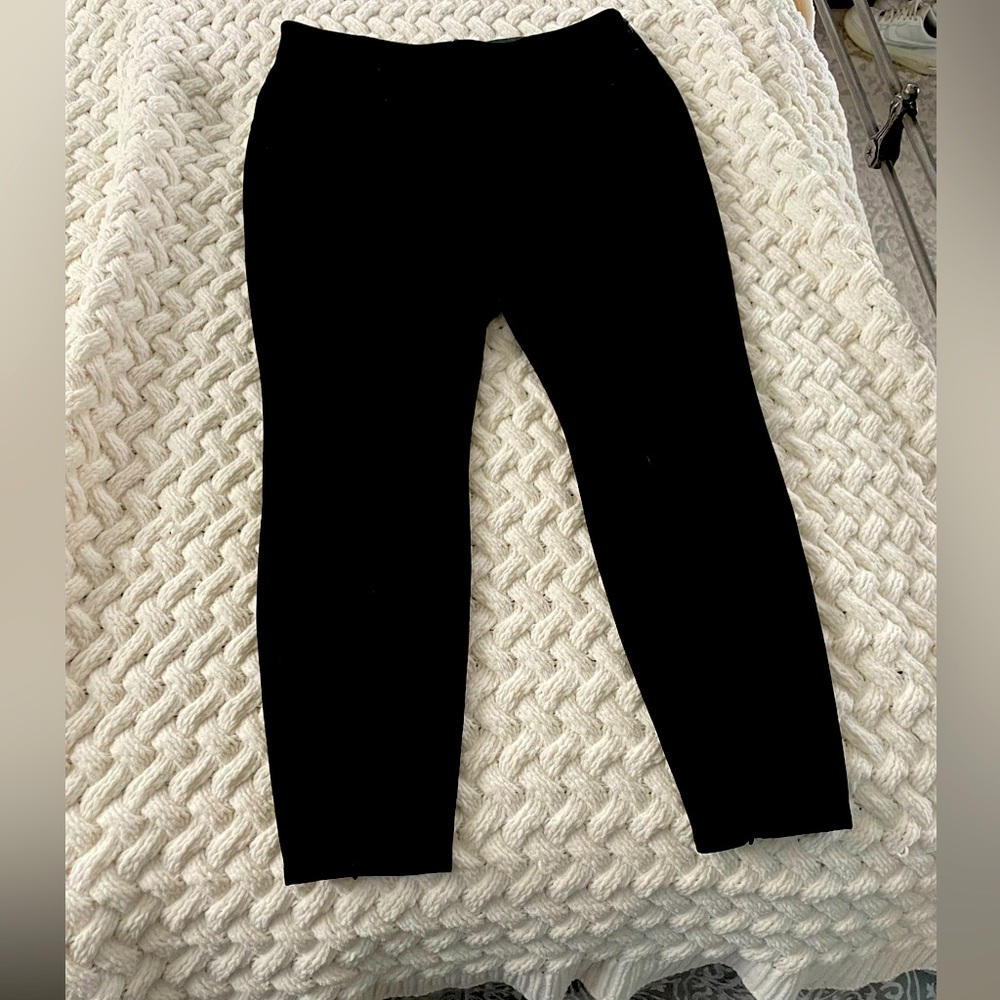 Faux suede straight leg pants